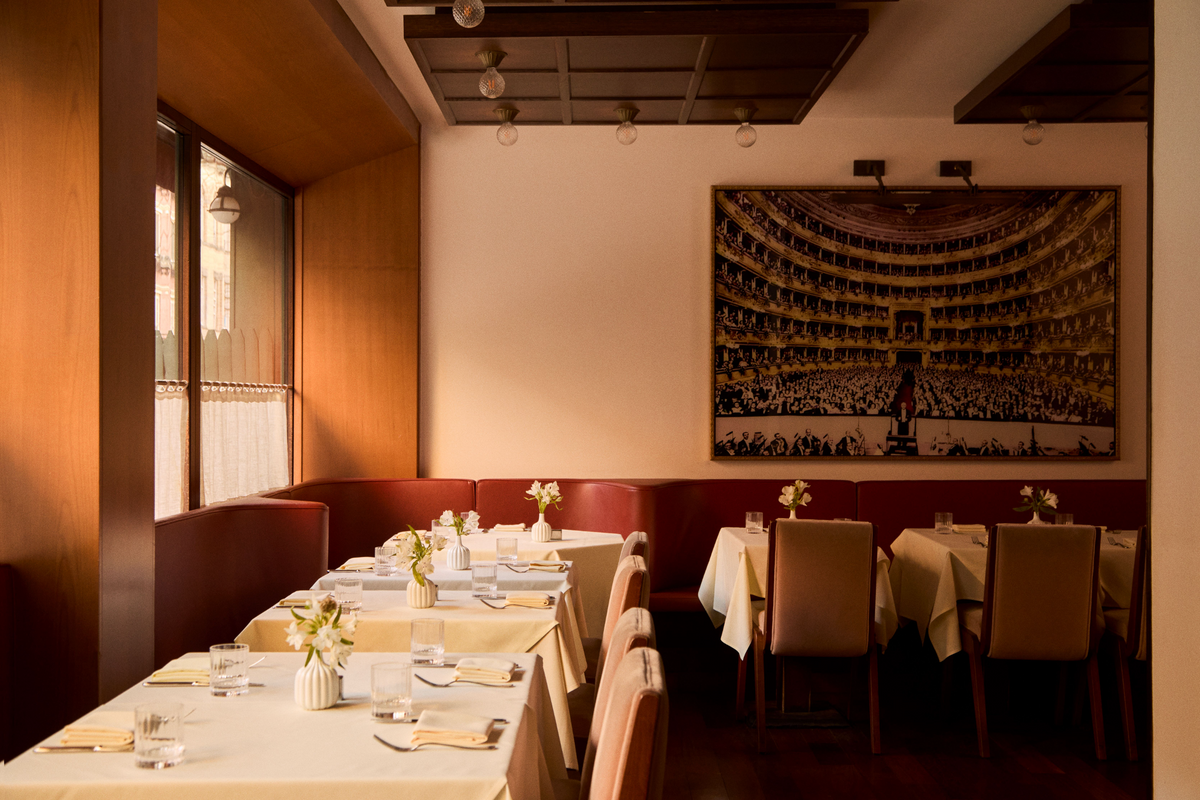 a room with tables and chairs
